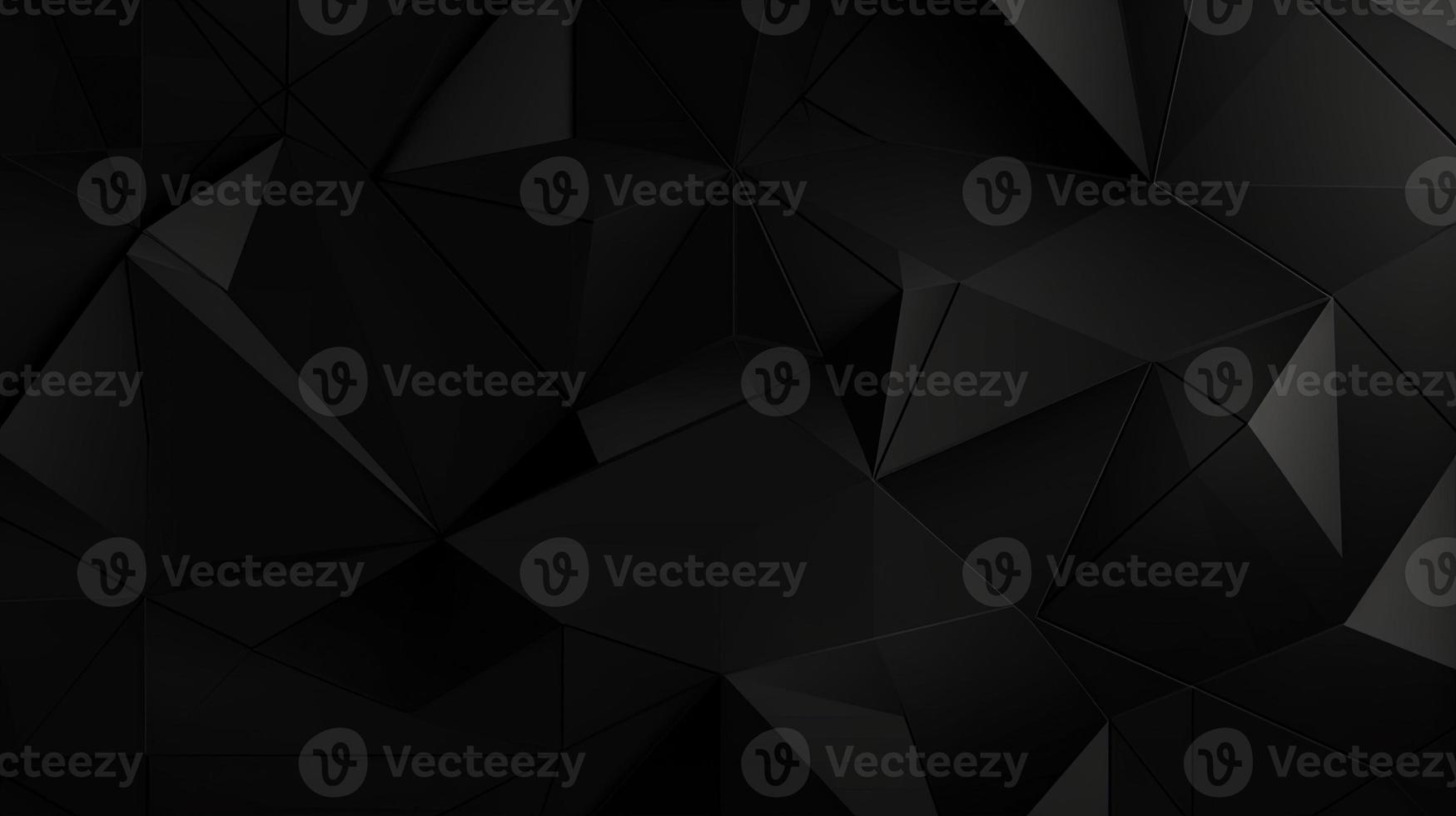 Black polygonal abstract background. Triangular 3d texture. photo