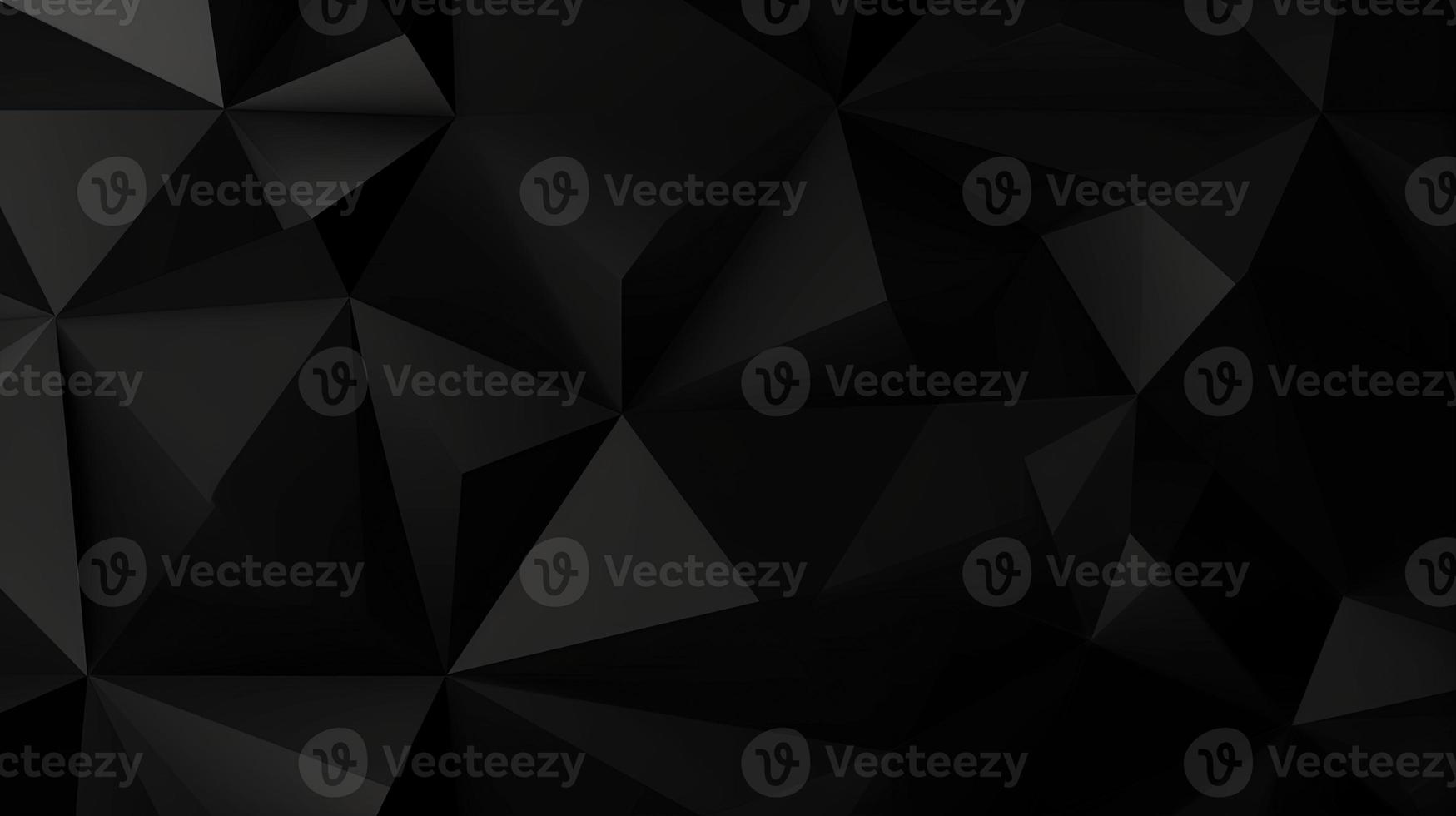 Black polygonal abstract background. Triangular 3d texture. photo