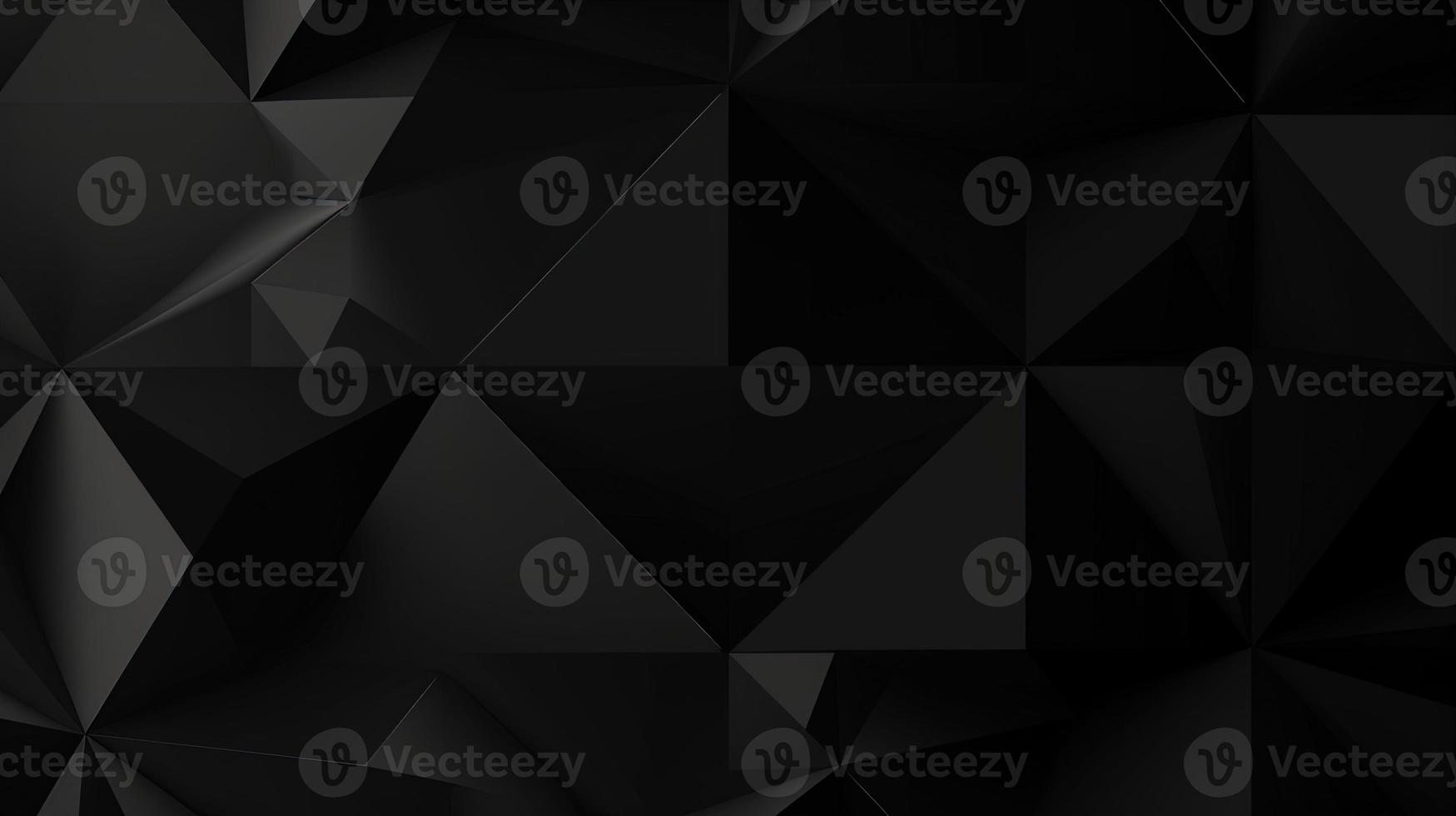 Black polygonal abstract background. Triangular 3d texture. photo