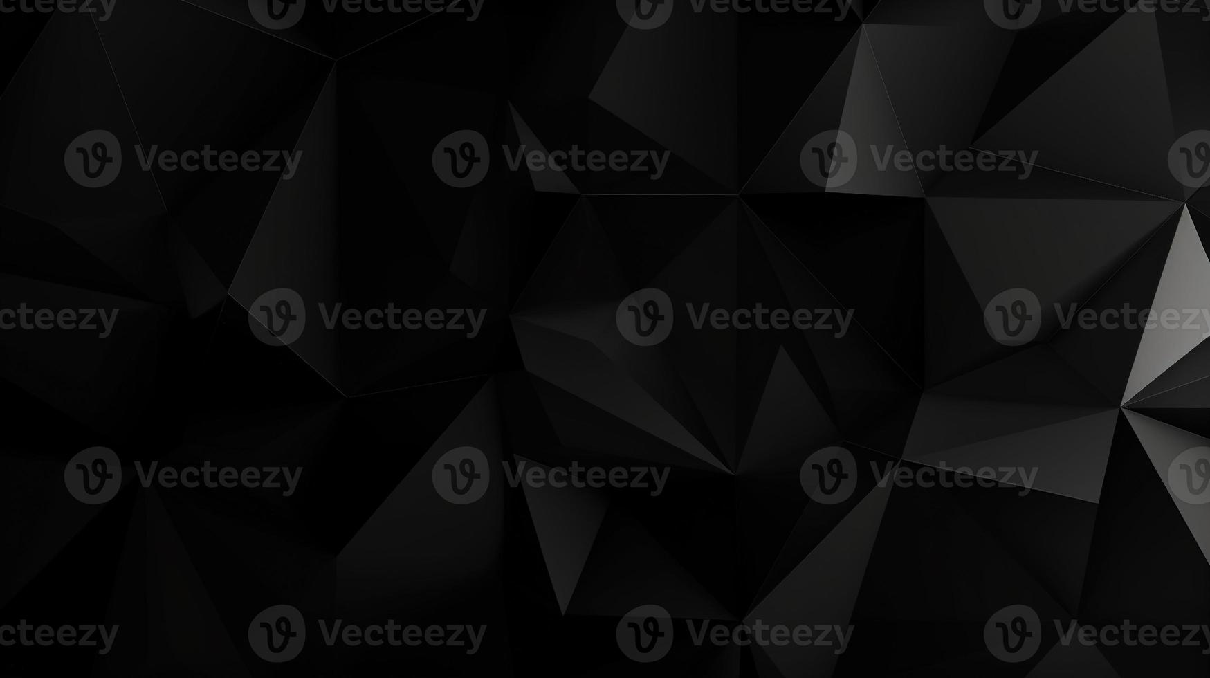 Black polygonal abstract background. Triangular 3d texture. photo