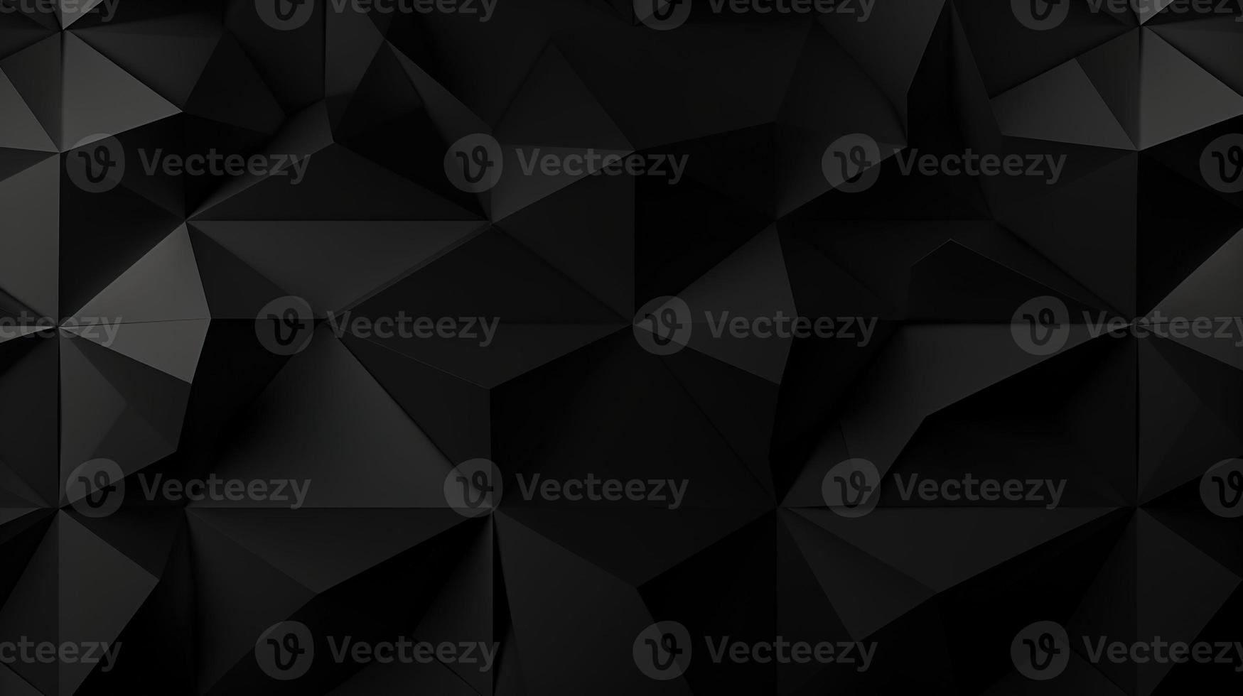 Black polygonal abstract background. Triangular 3d texture. photo