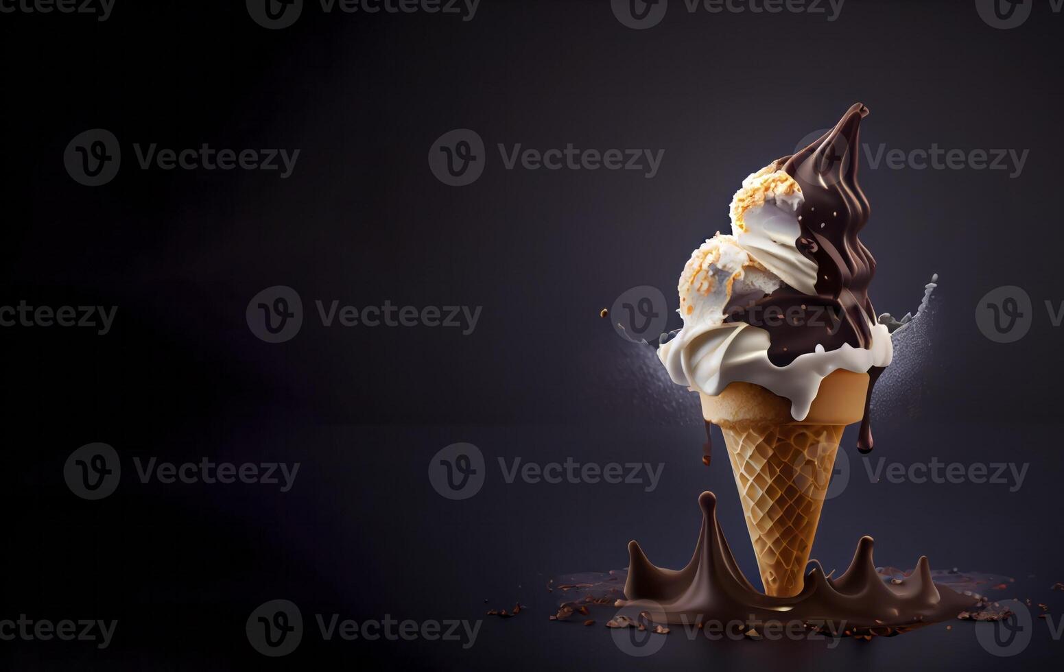 ice cream realistic product showcase for food photography photo