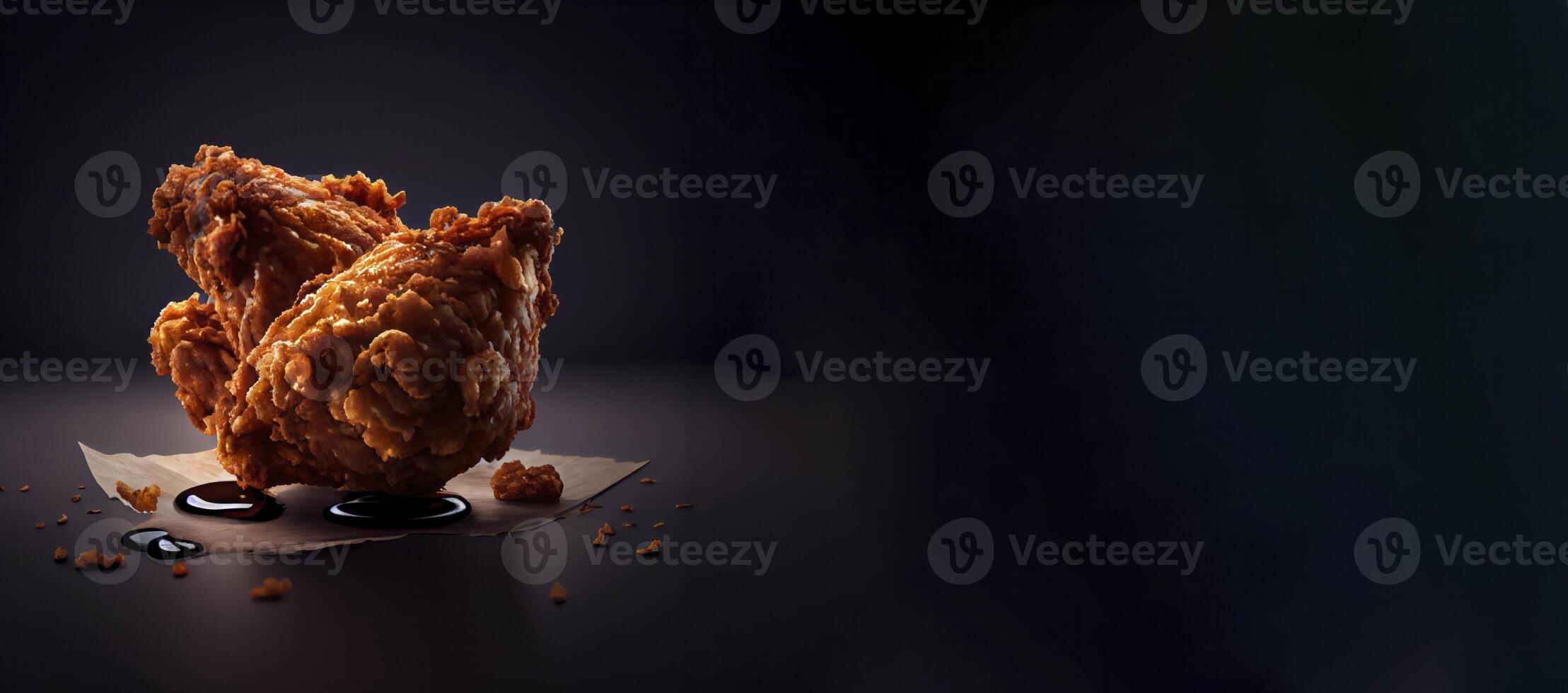 fried chicken realistic product showcase for food photography photo