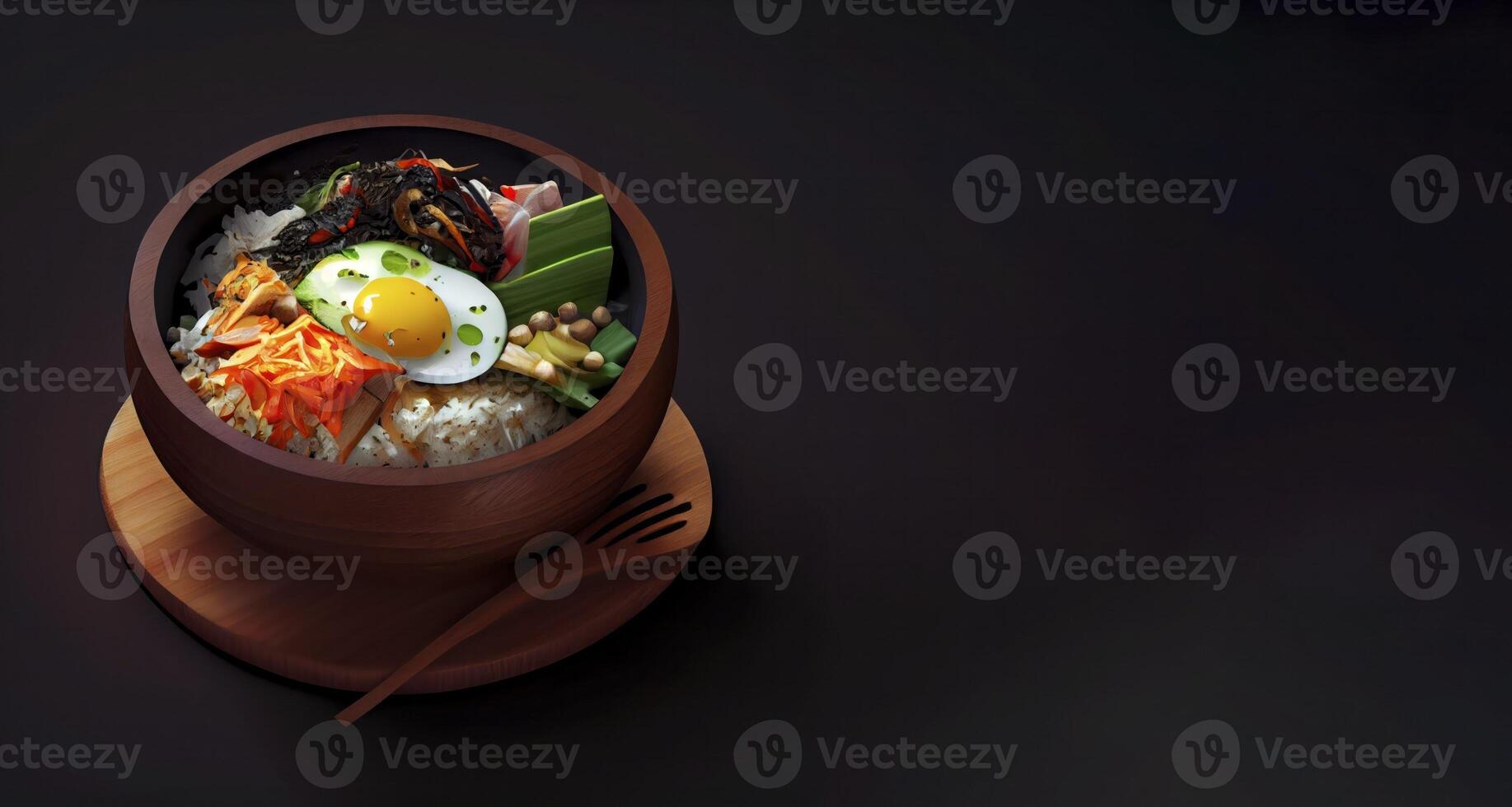 bibimbap korean food realistic product showcase for food photography photo