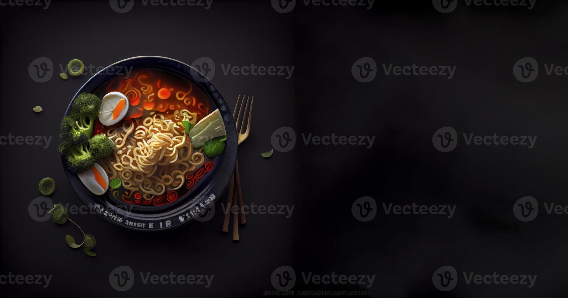 ramen korean-japanese food in the bowl realisti product showcase for food photography photo