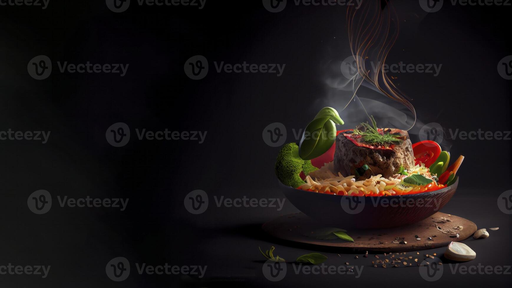 main course realistic product showcase for food photography photo