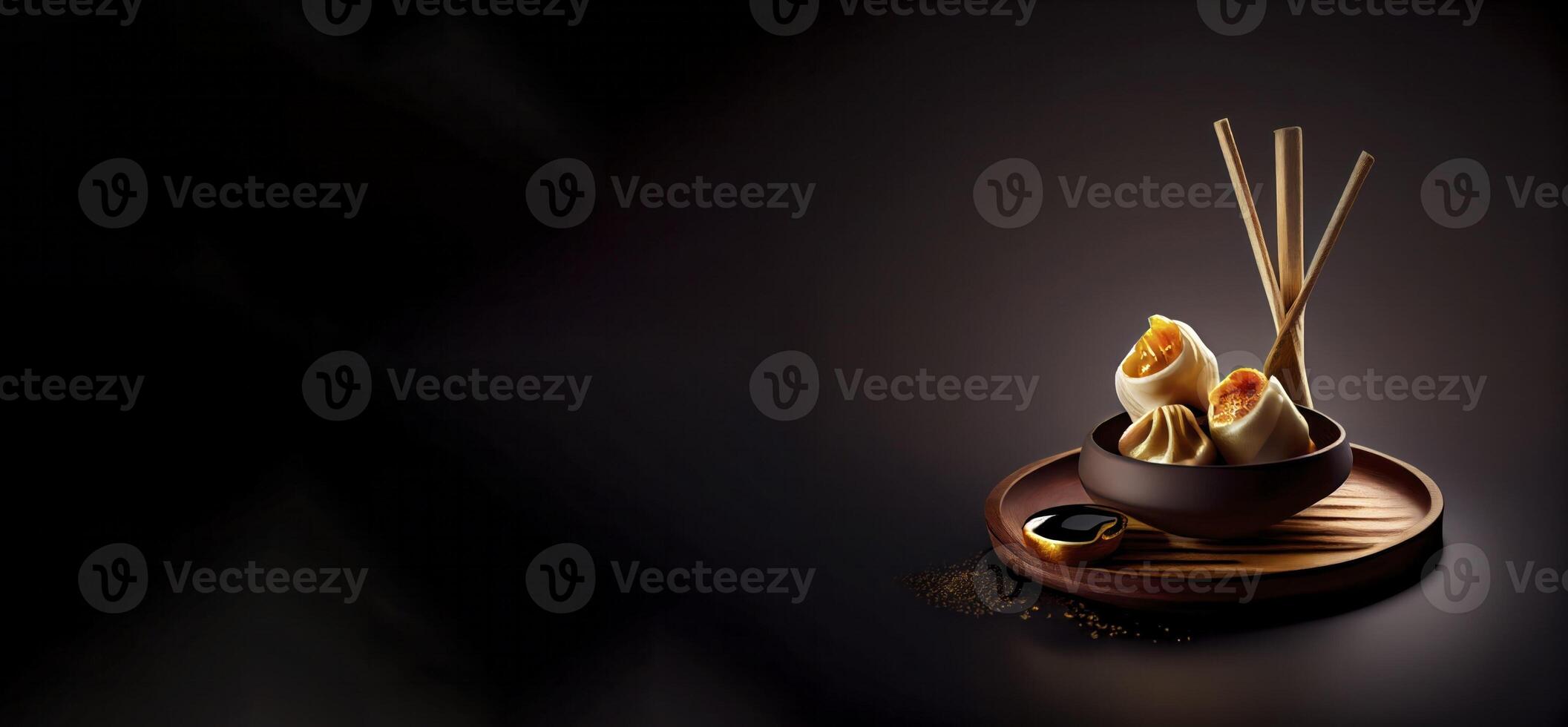 dumplings in the hot plate product showcase for food photography photo