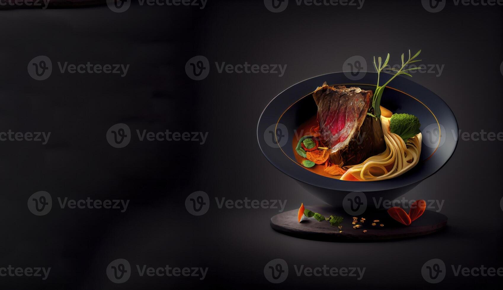 main course realistic product showcase for food photography photo