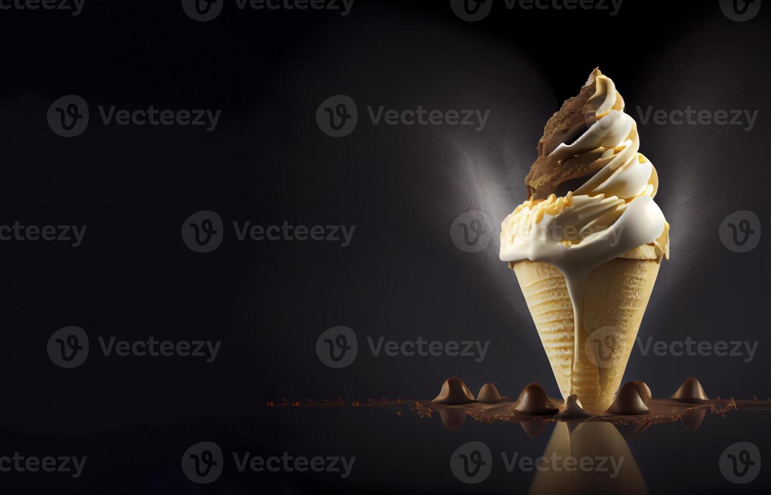 ice cream realistic product showcase for food photography photo