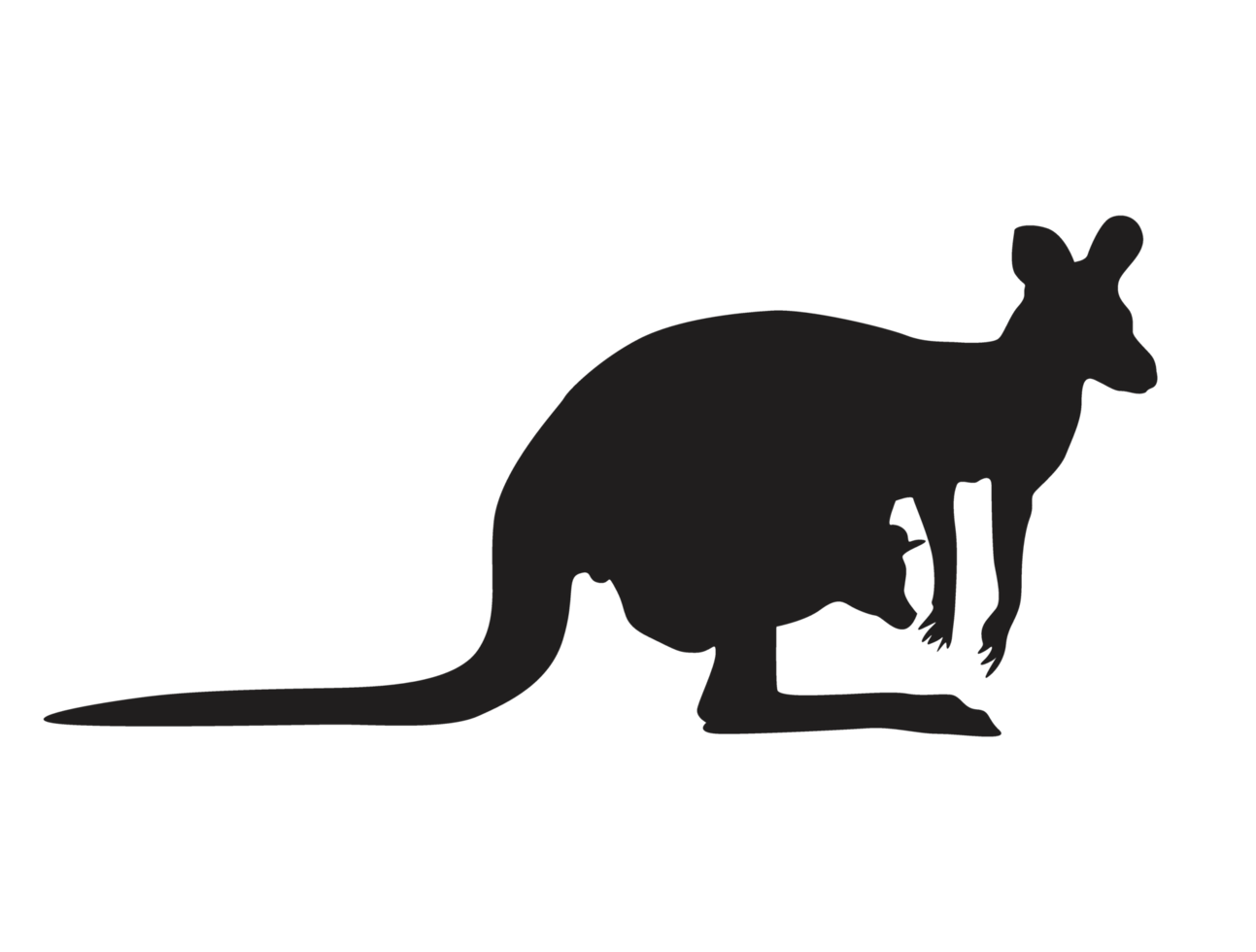 Animal - Kangaroo silhouette png