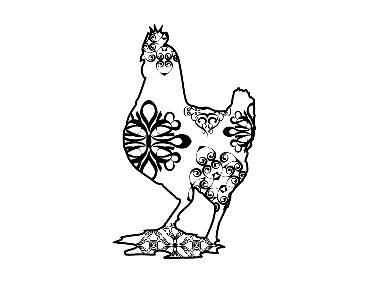 Chicken Mandala Ornament png