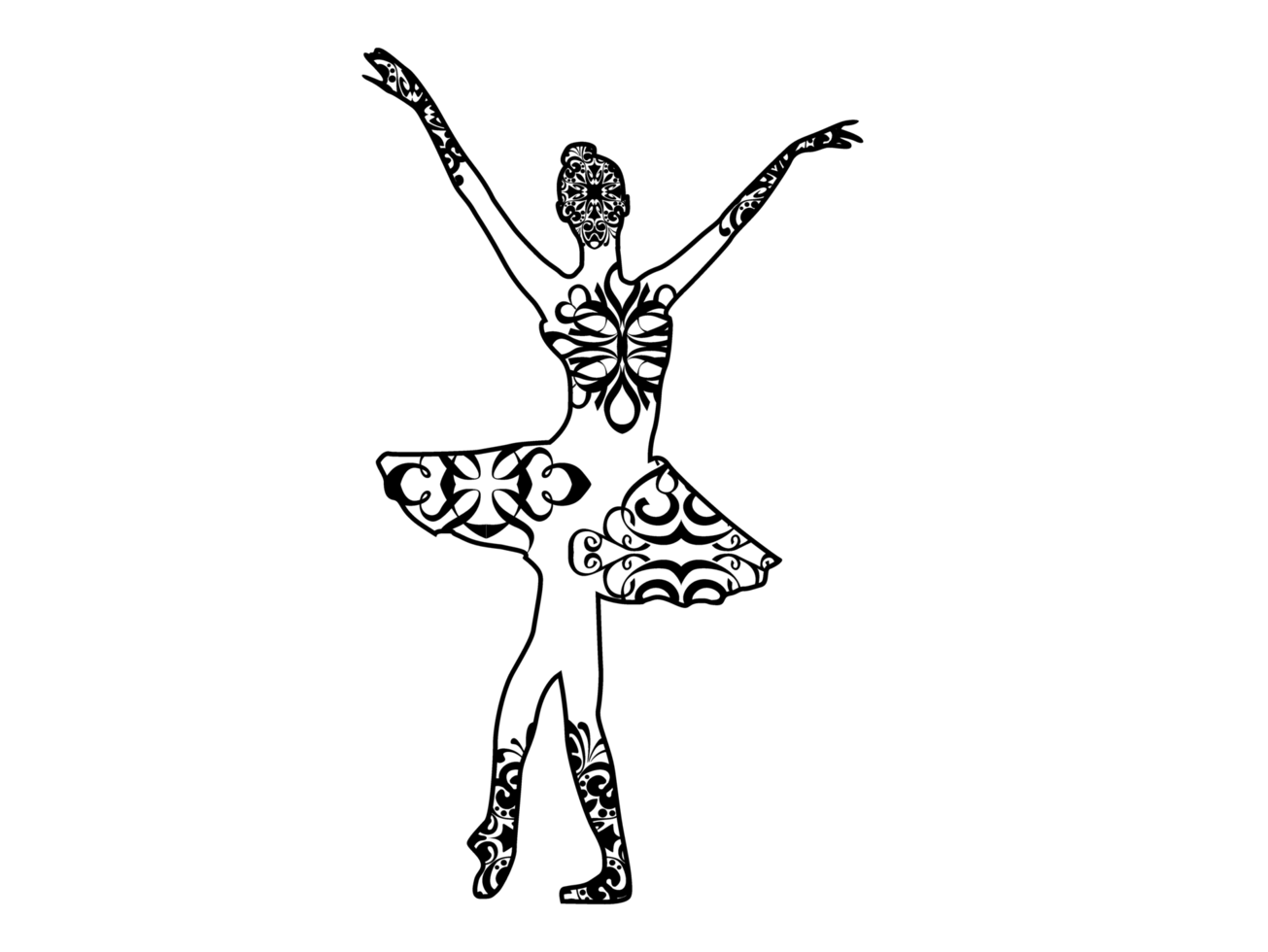 femelle ballet Danseur mandala ornement png