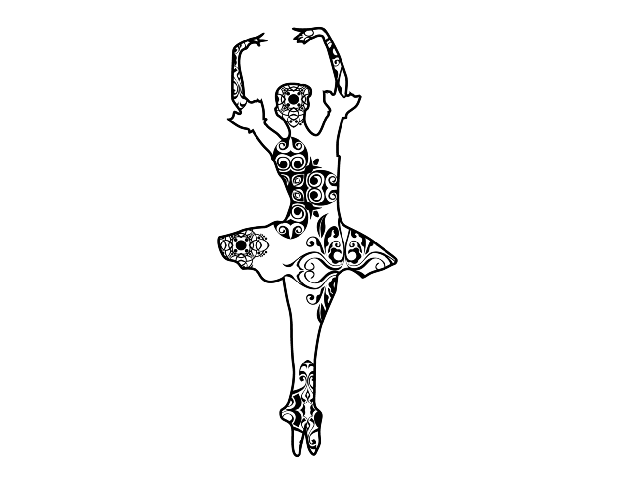 femelle ballet Danseur mandala ornement png