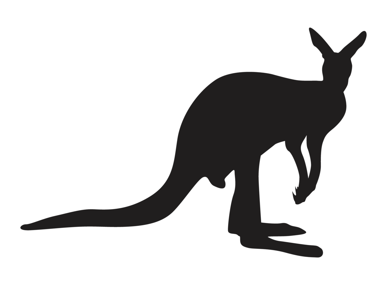 Animal - Kangaroo silhouette png