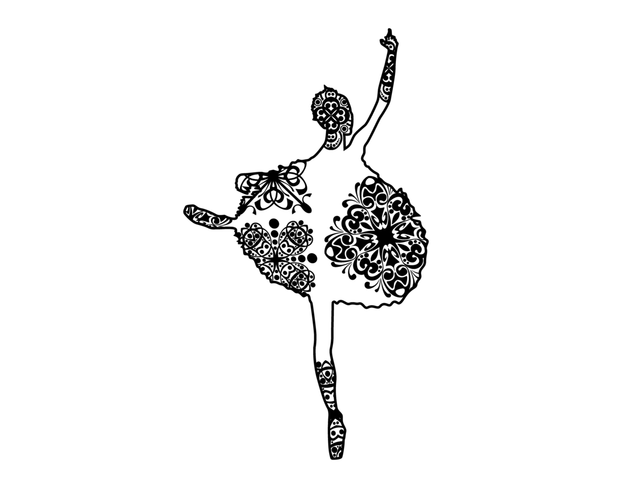 femelle ballet Danseur mandala ornement png