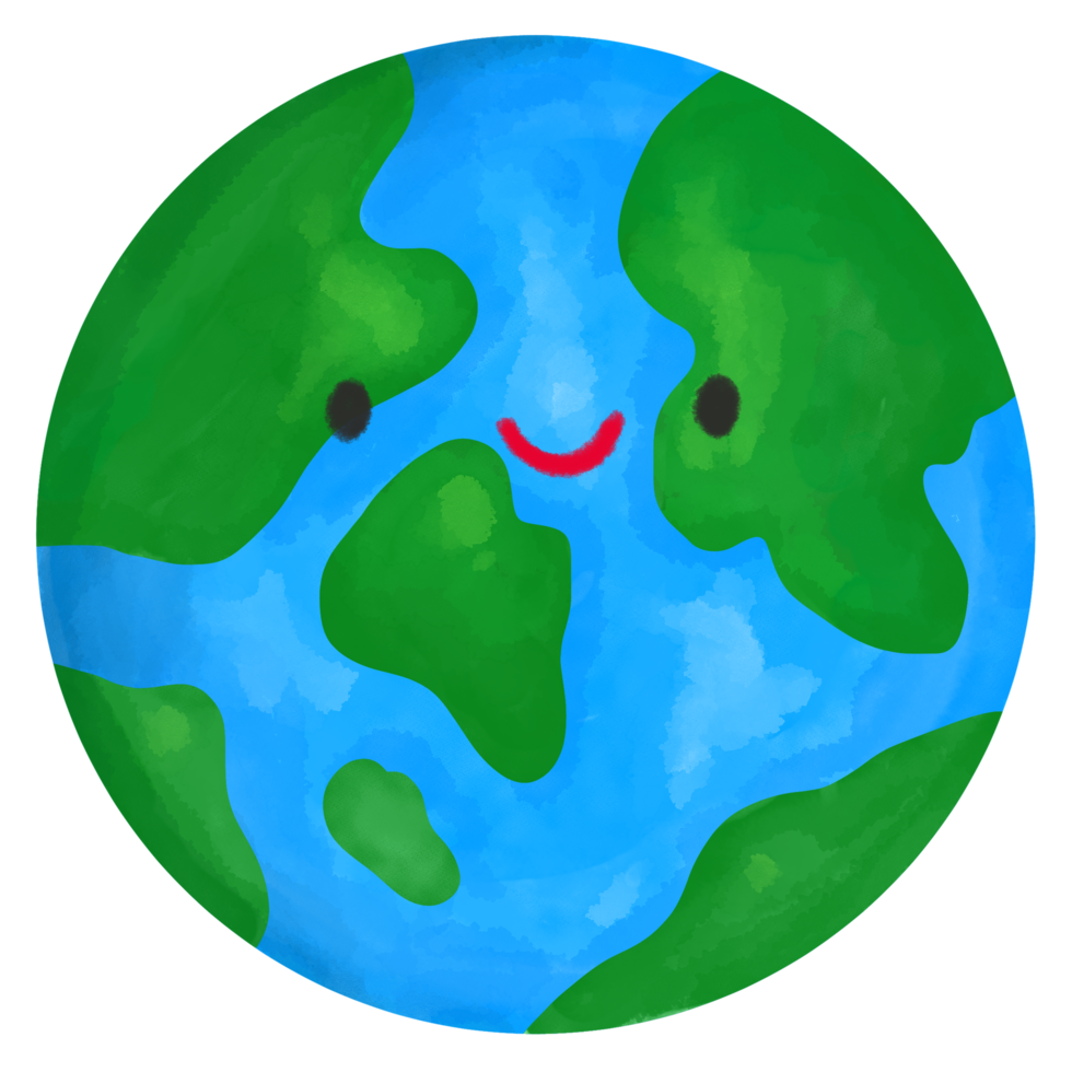 Earth Day watercolor illustration png