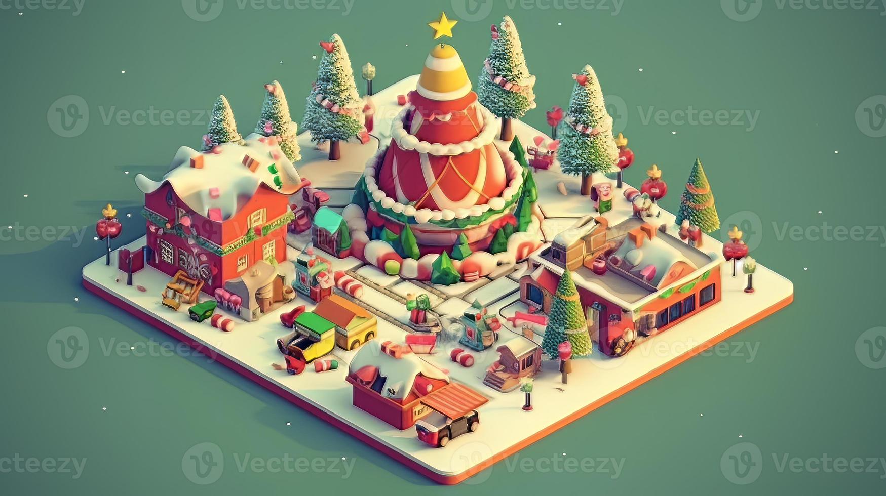 Merry Christmas 3D isometric photo