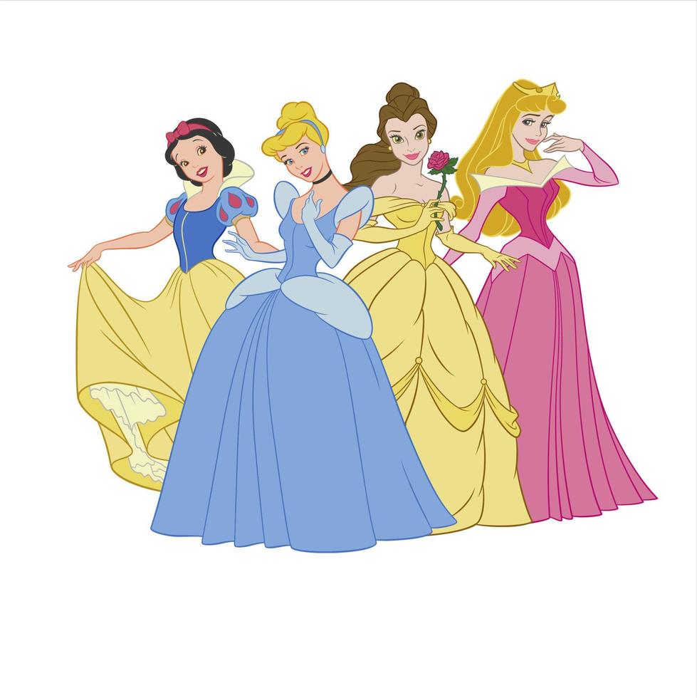 disney princesses in fairy tales vector