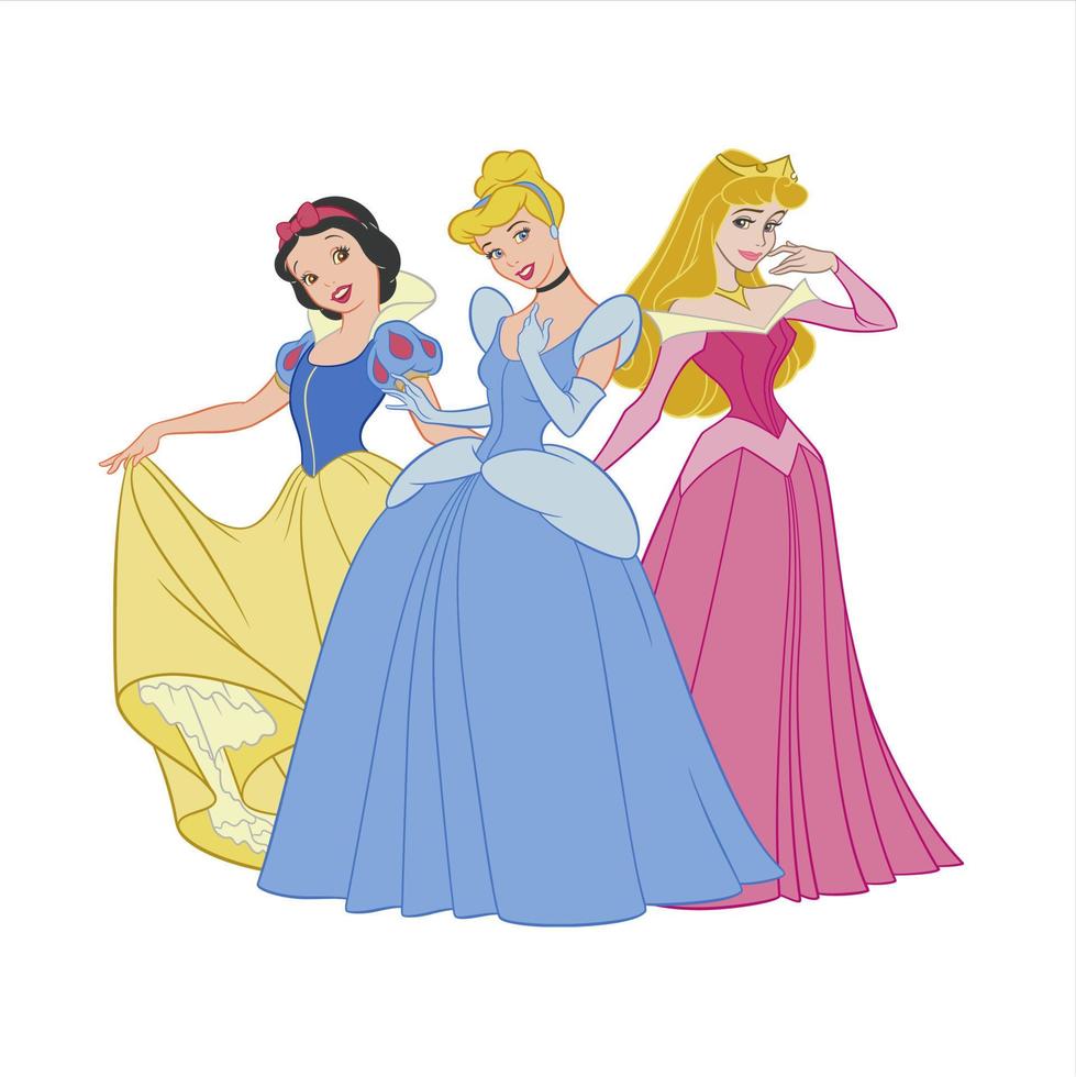 disney princesses in fairy tales vector