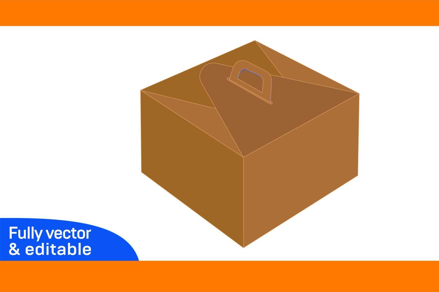 Food mug buttole, gift carrier box, Carrier box dieline template and 3D box 3D box vector