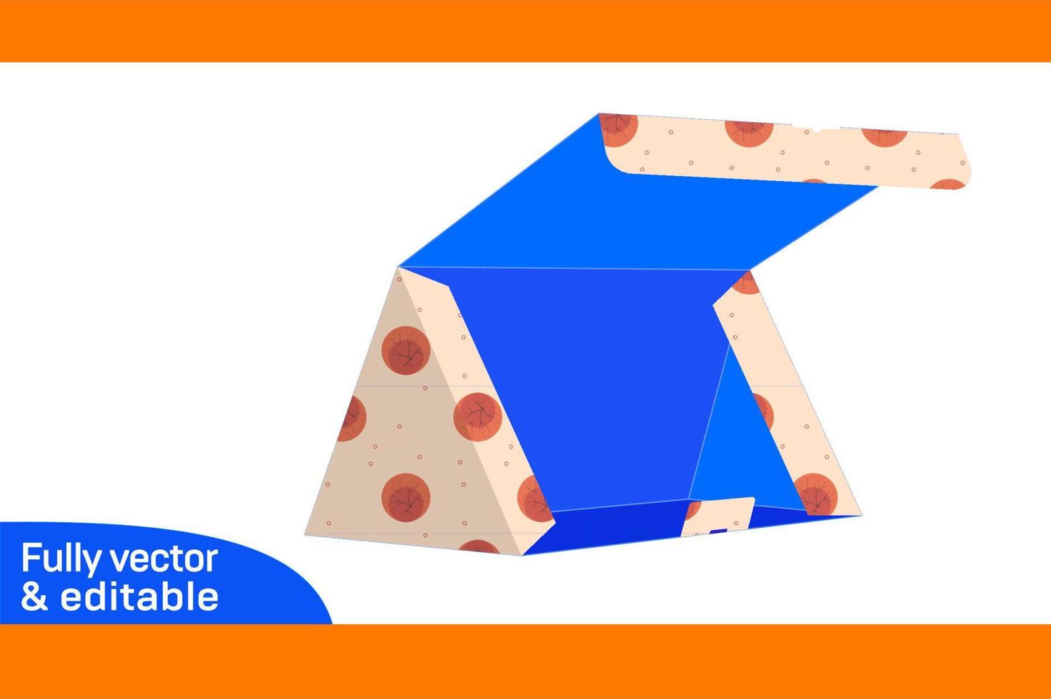 Gift Triangle box dieline template and 3D box design3D box vector