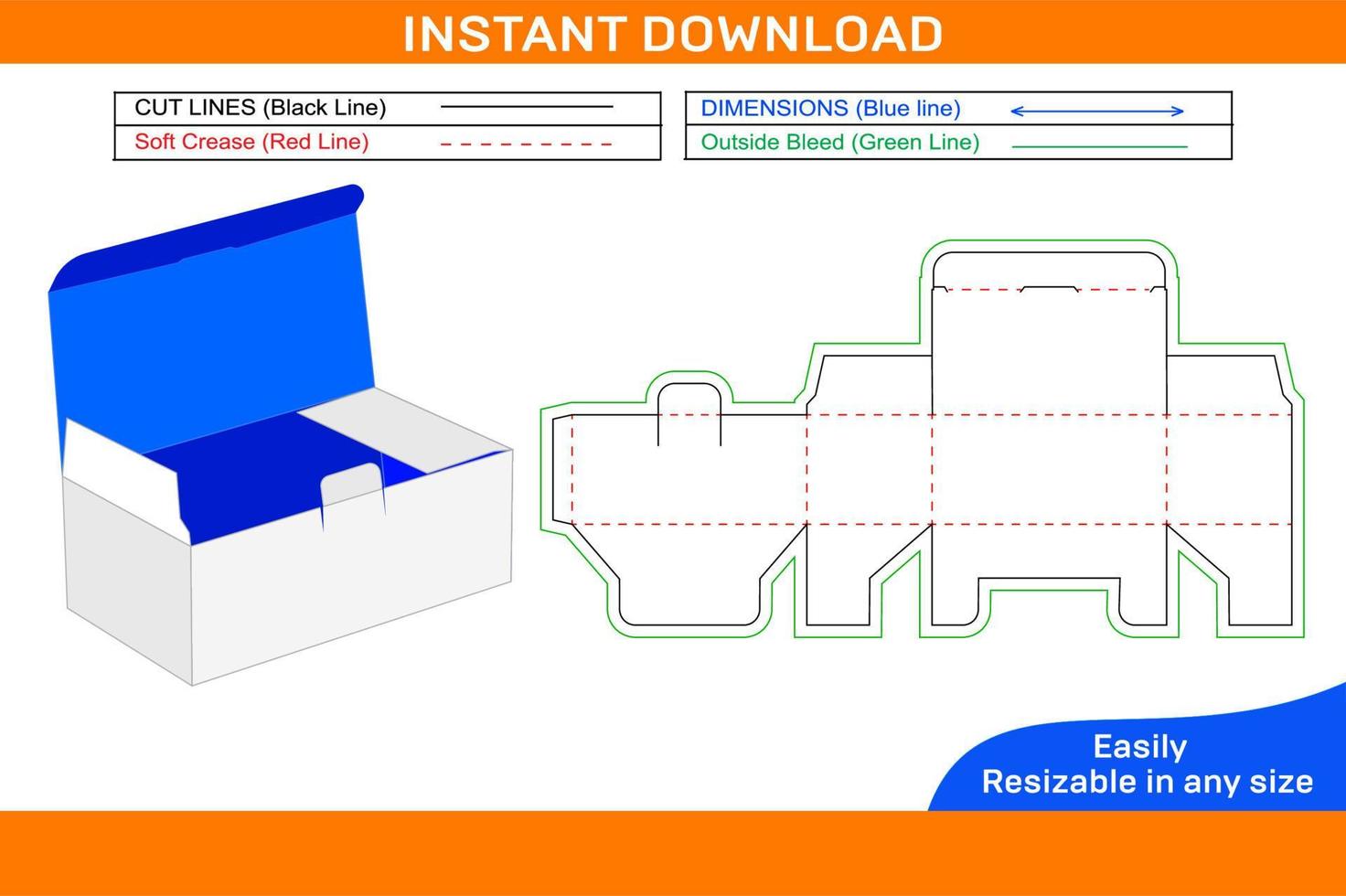 Mask box dieline template and 3D box Design Box dieline and 3D box vector