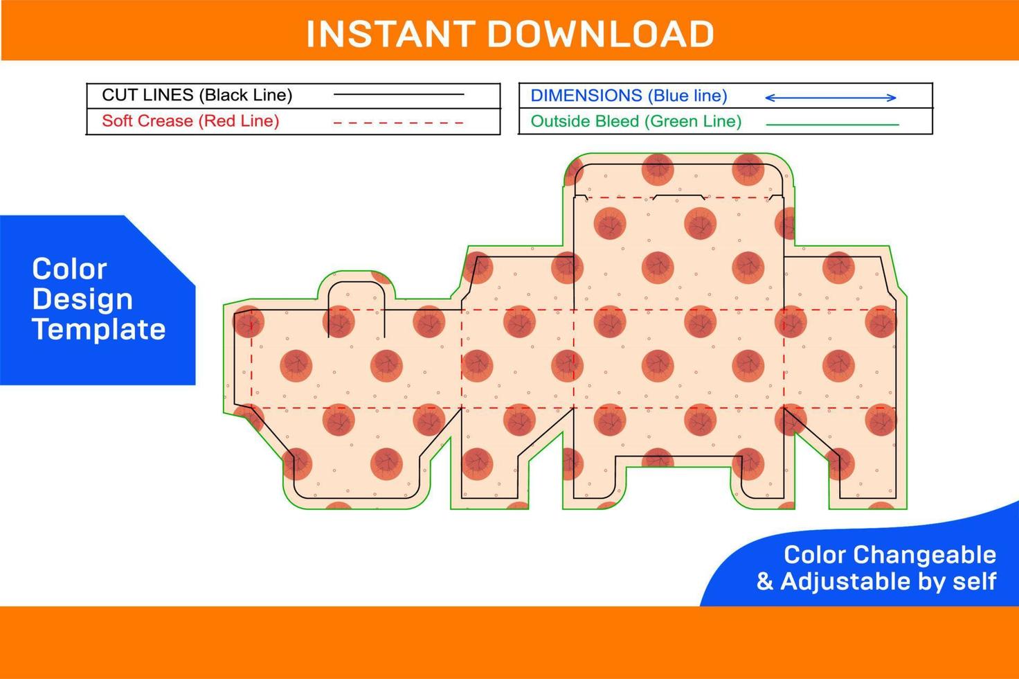 Mask box dieline template and 3D box Design Color Design Template vector
