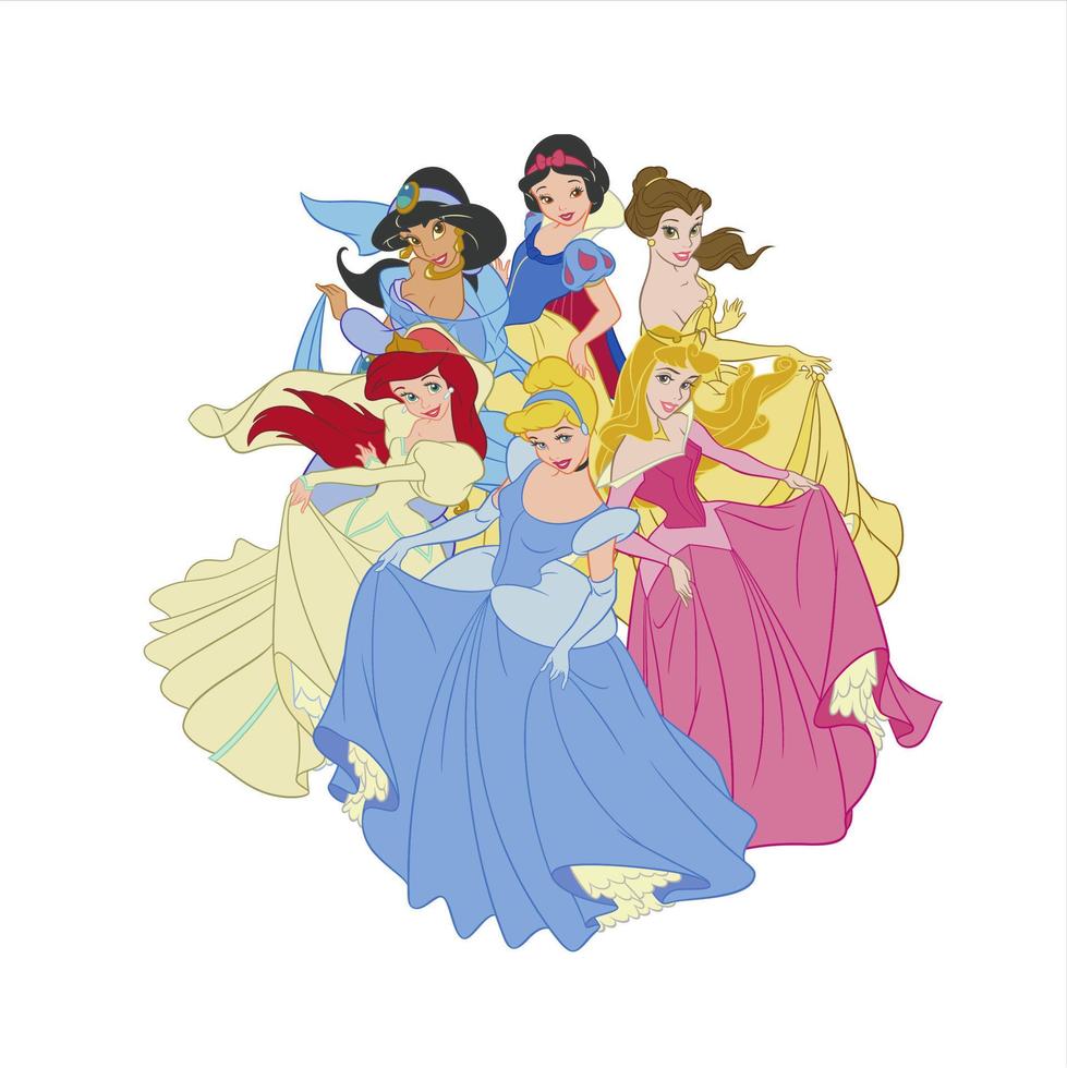 disney princesses in fairy tales vector