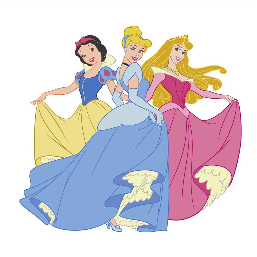 disney princesses in fairy tales vector