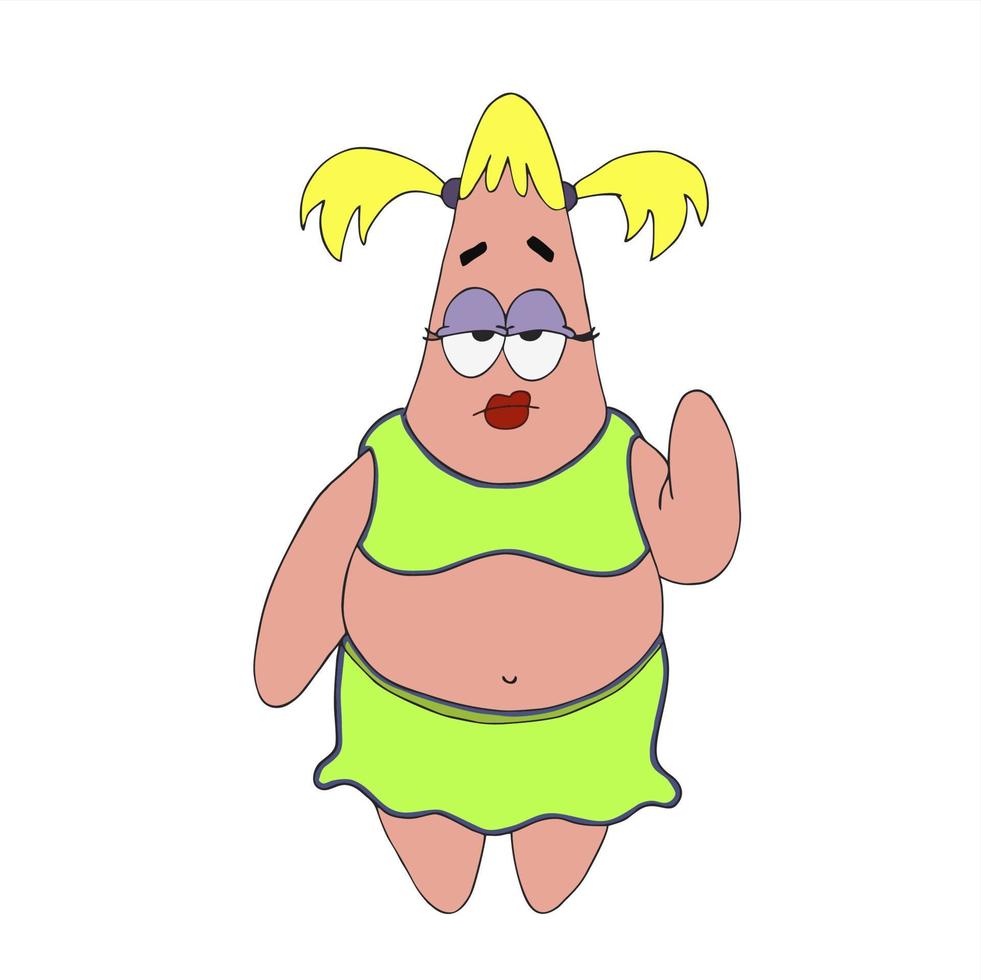 Patricio estrella en bob esponja pantalones Cuadrados vector