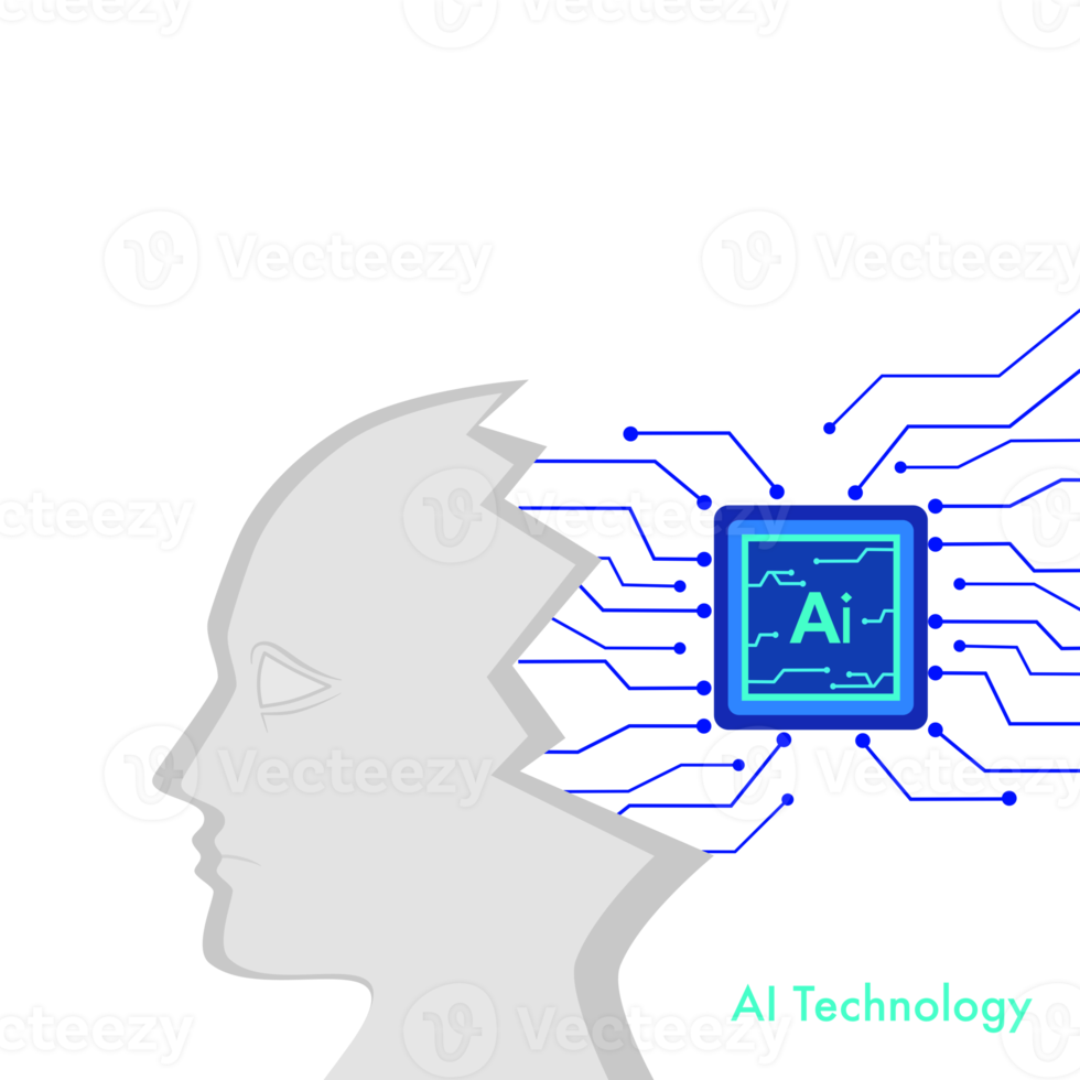 ai processore robot cervello circuito tecnologia astratto sfondo. png