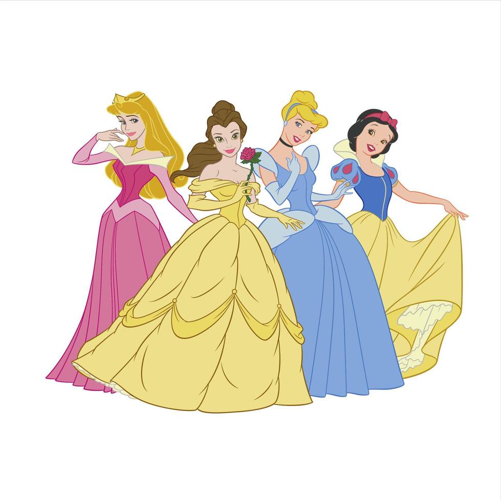 disney princesses in fairy tales vector