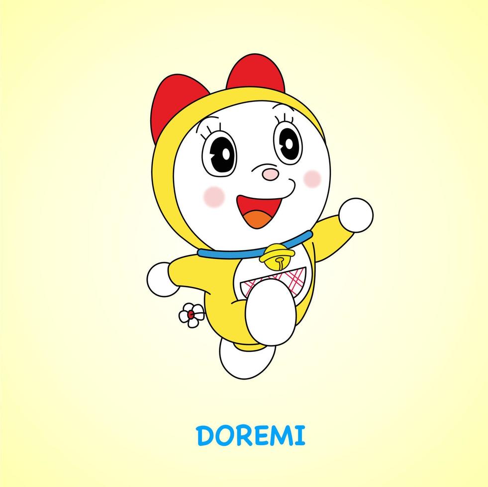 personaje en doraemon dibujos animados vector