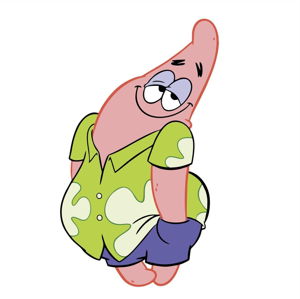 patrick star in spongebob squarepants vector