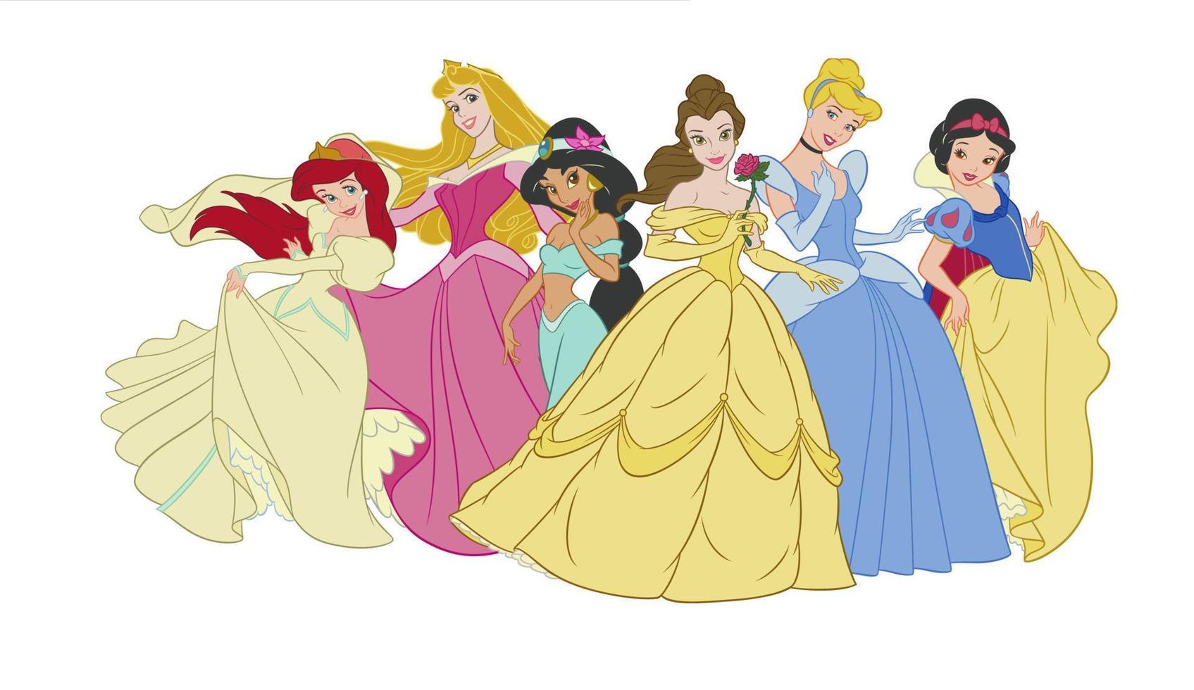 disney princesses in fairy tales vector