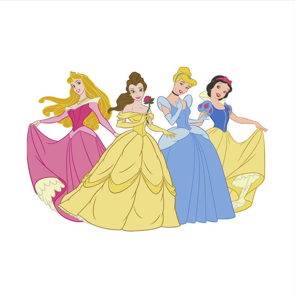 disney princesses in fairy tales vector