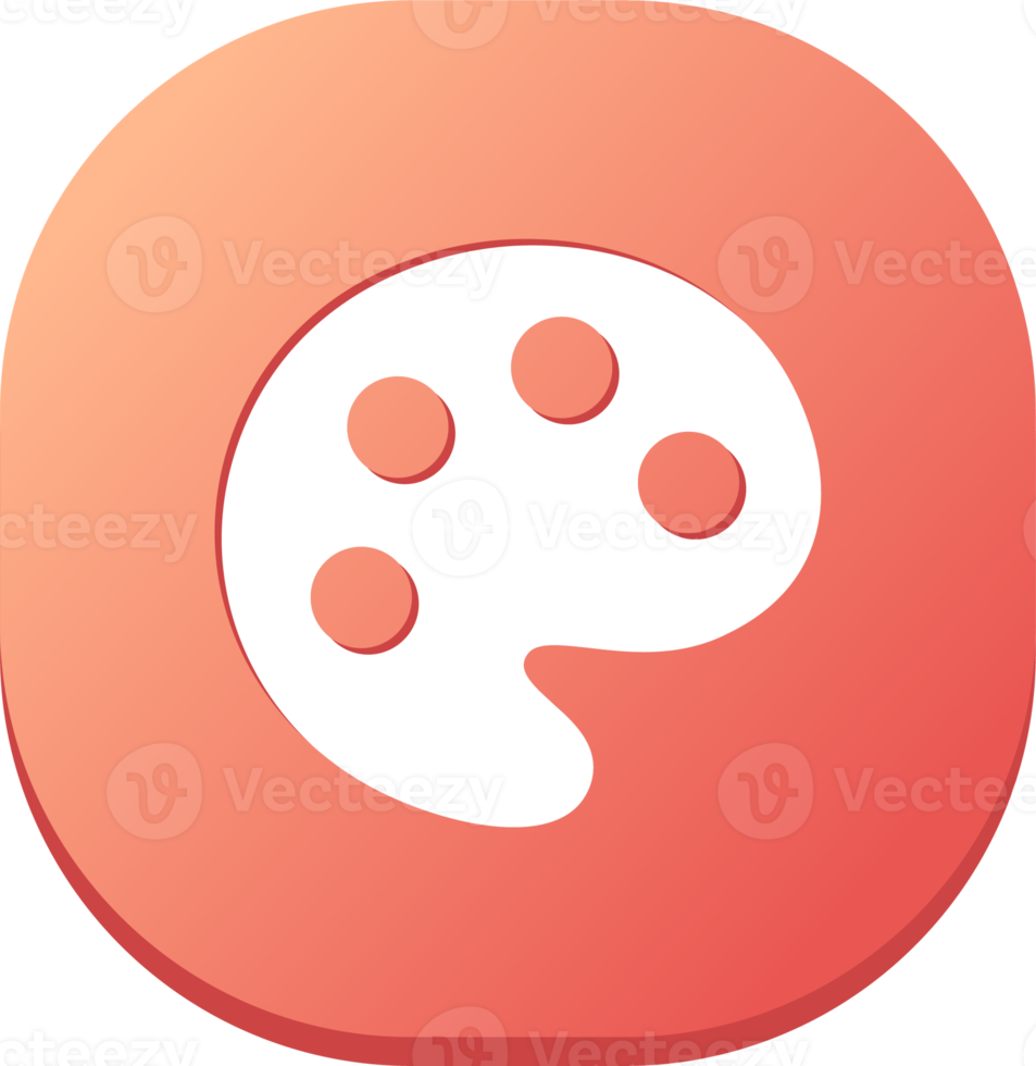Palette icon in flat design style. Art signs illustration. png