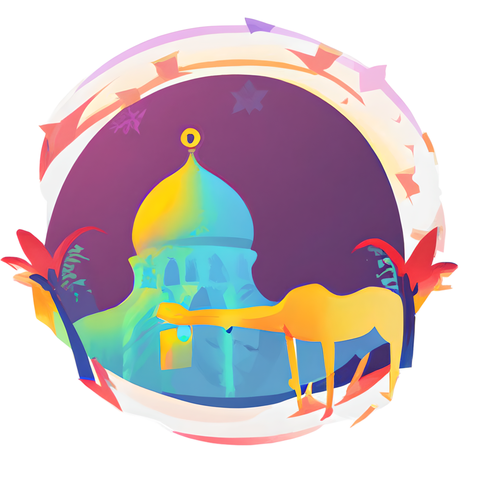 festive EID mubarak gradient illustration png