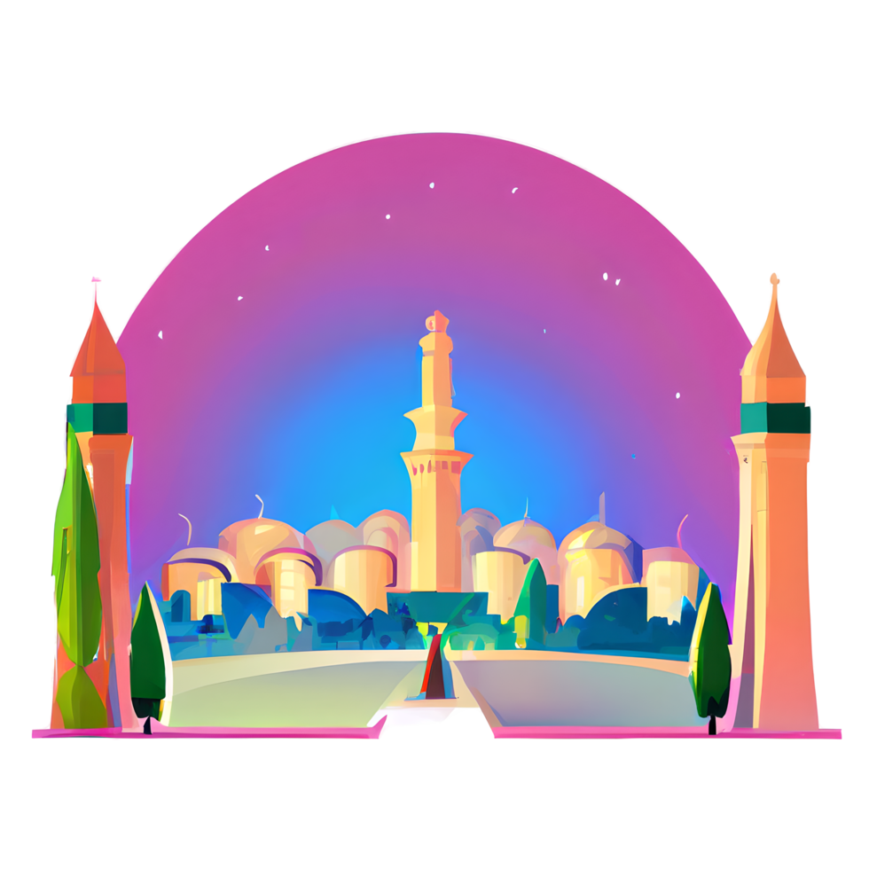 festivo eid Mubarak degradado ilustración png