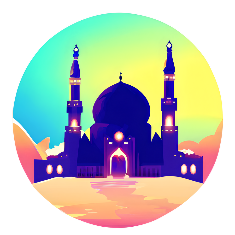 festive EID mubarak gradient illustration png