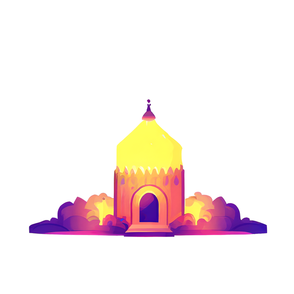 islamic lantern gradient illustration png