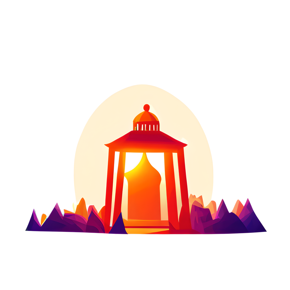 islamic lantern gradient illustration png