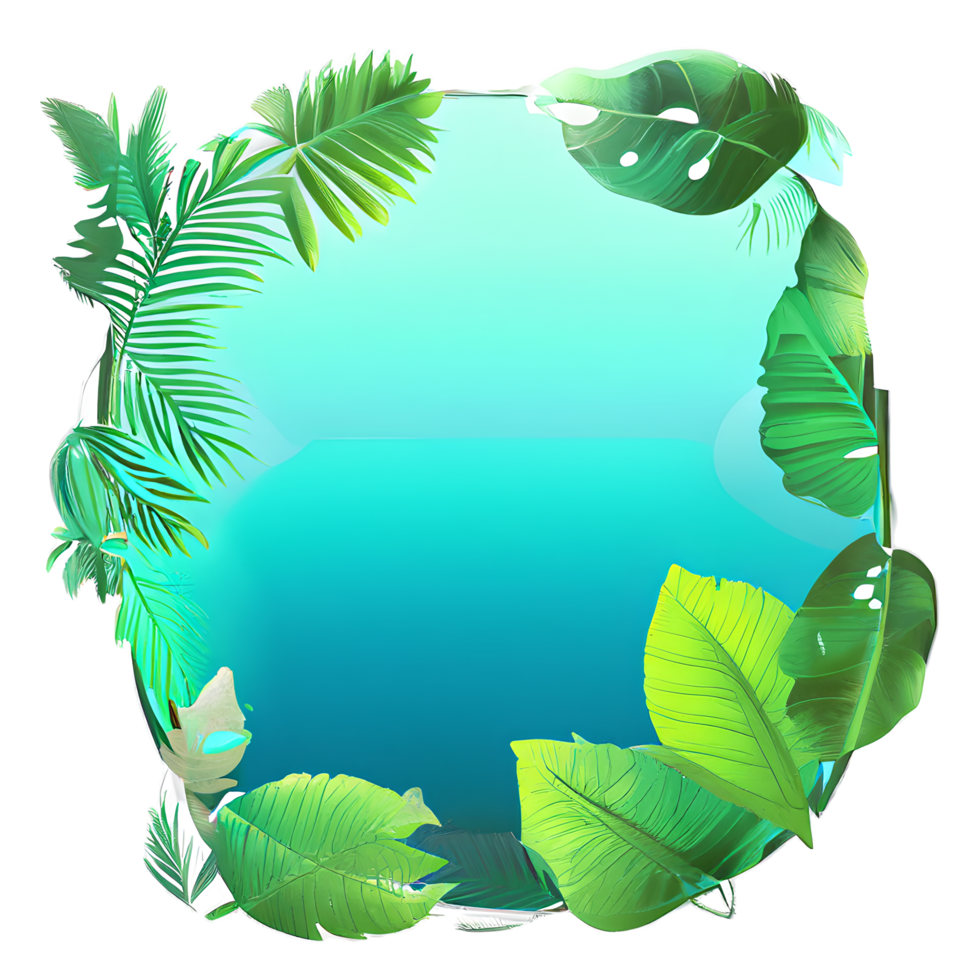 leaf tropical badge illustration png