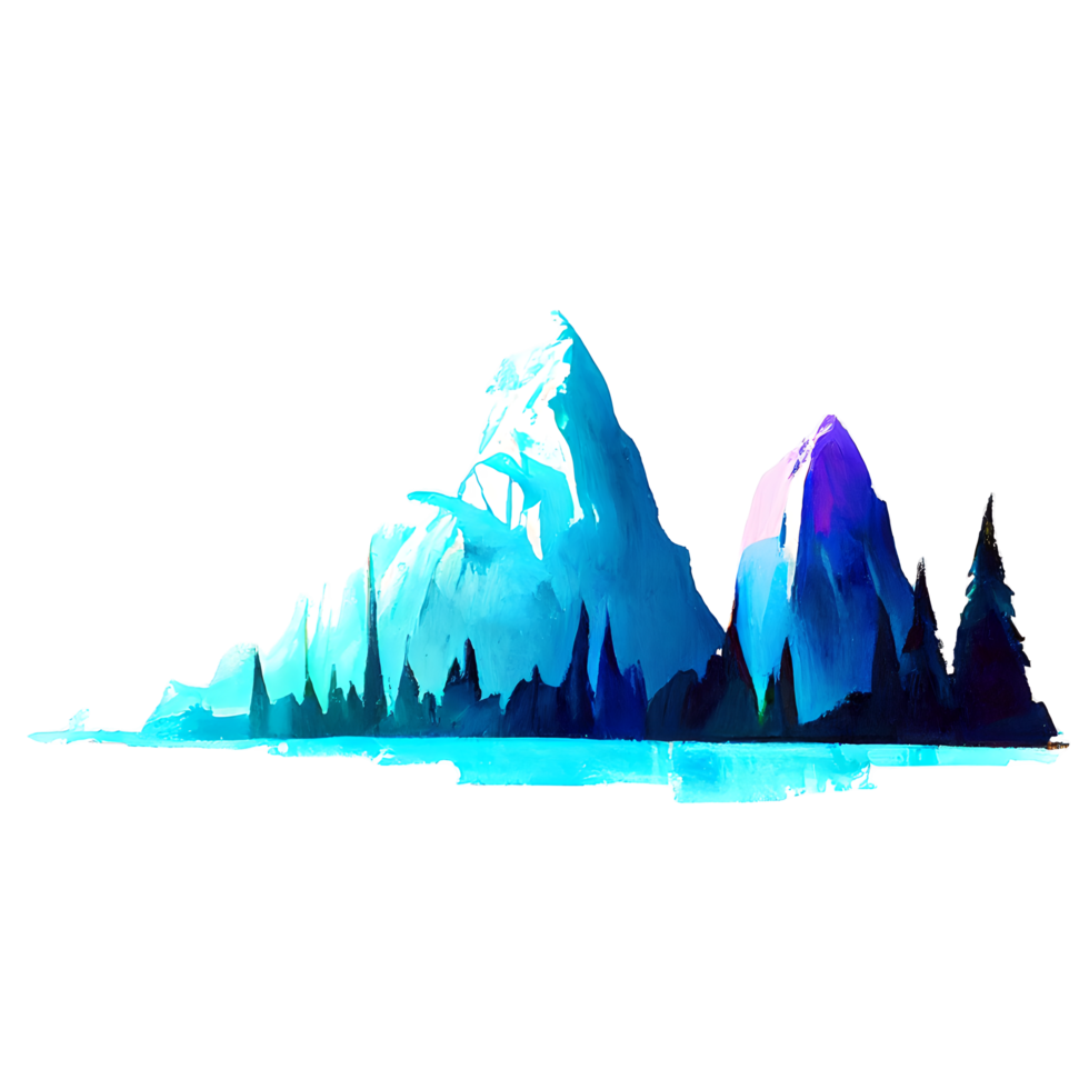 mountain element watercolor png