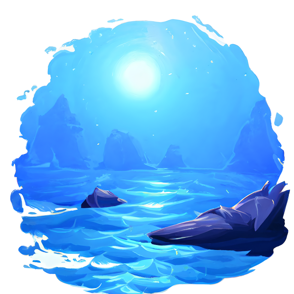 sea underworld with sun light png