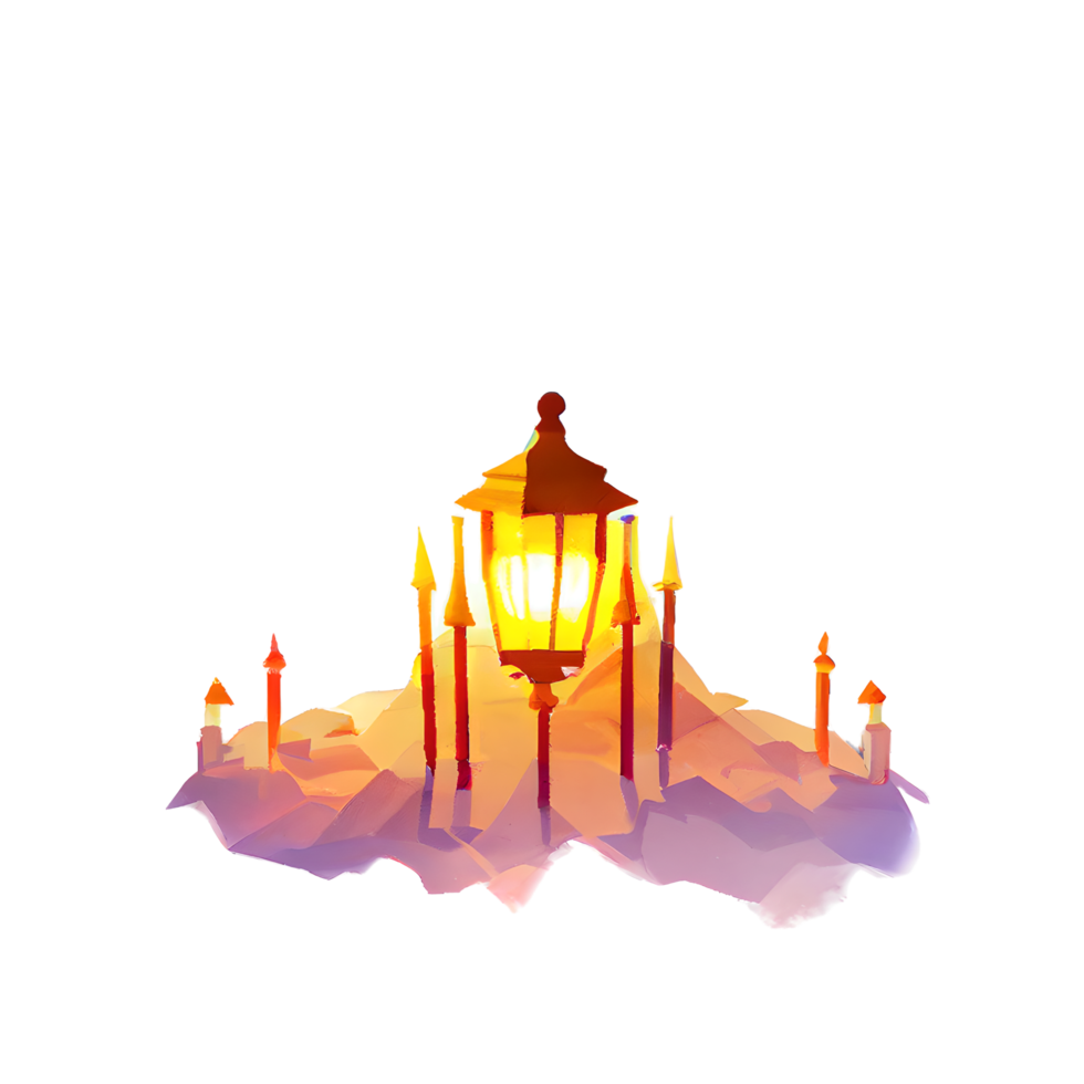 islamic lantern gradient illustration png