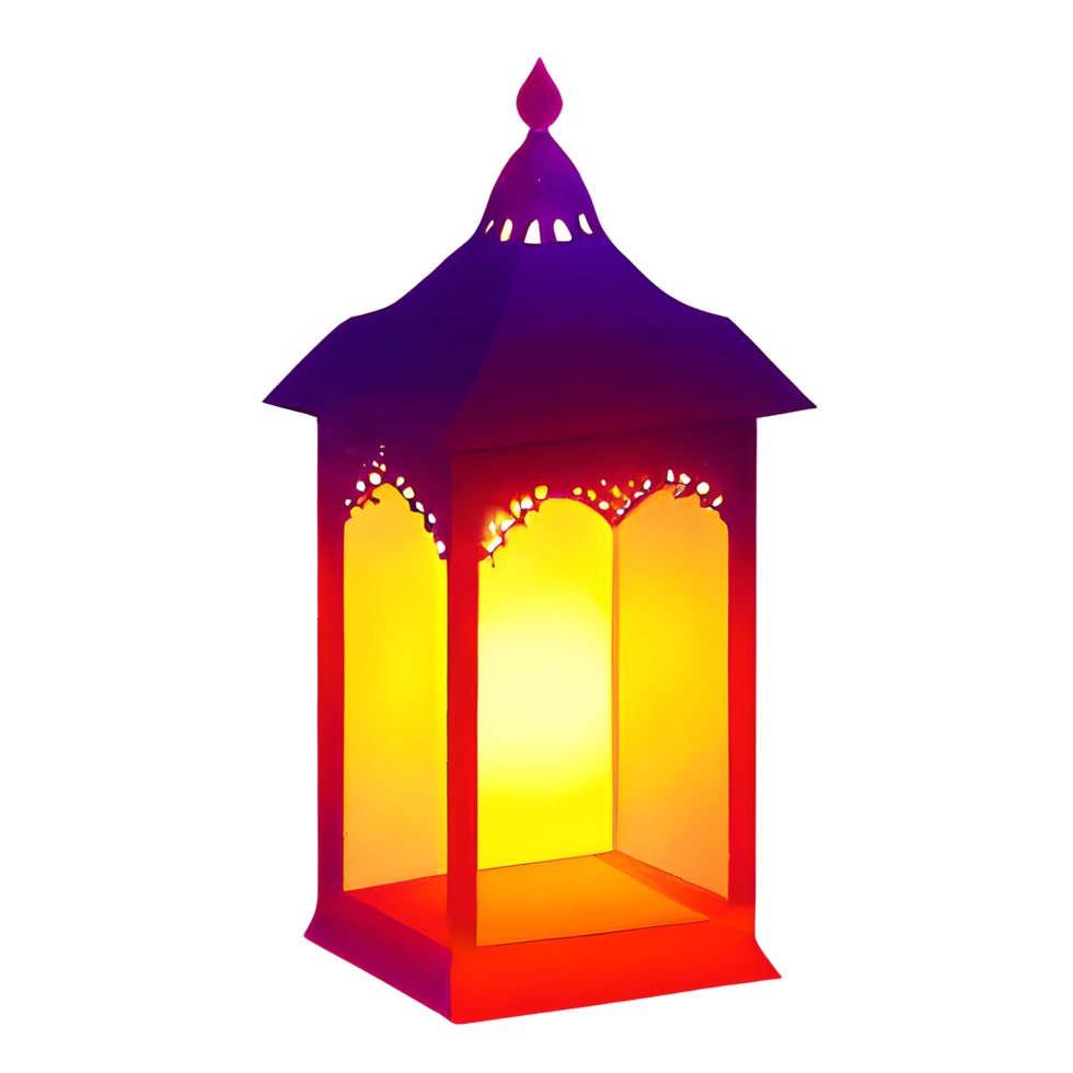 islamic lantern gradient illustration png