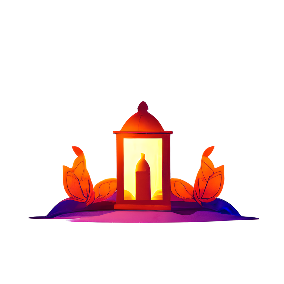 islamic lantern gradient illustration png