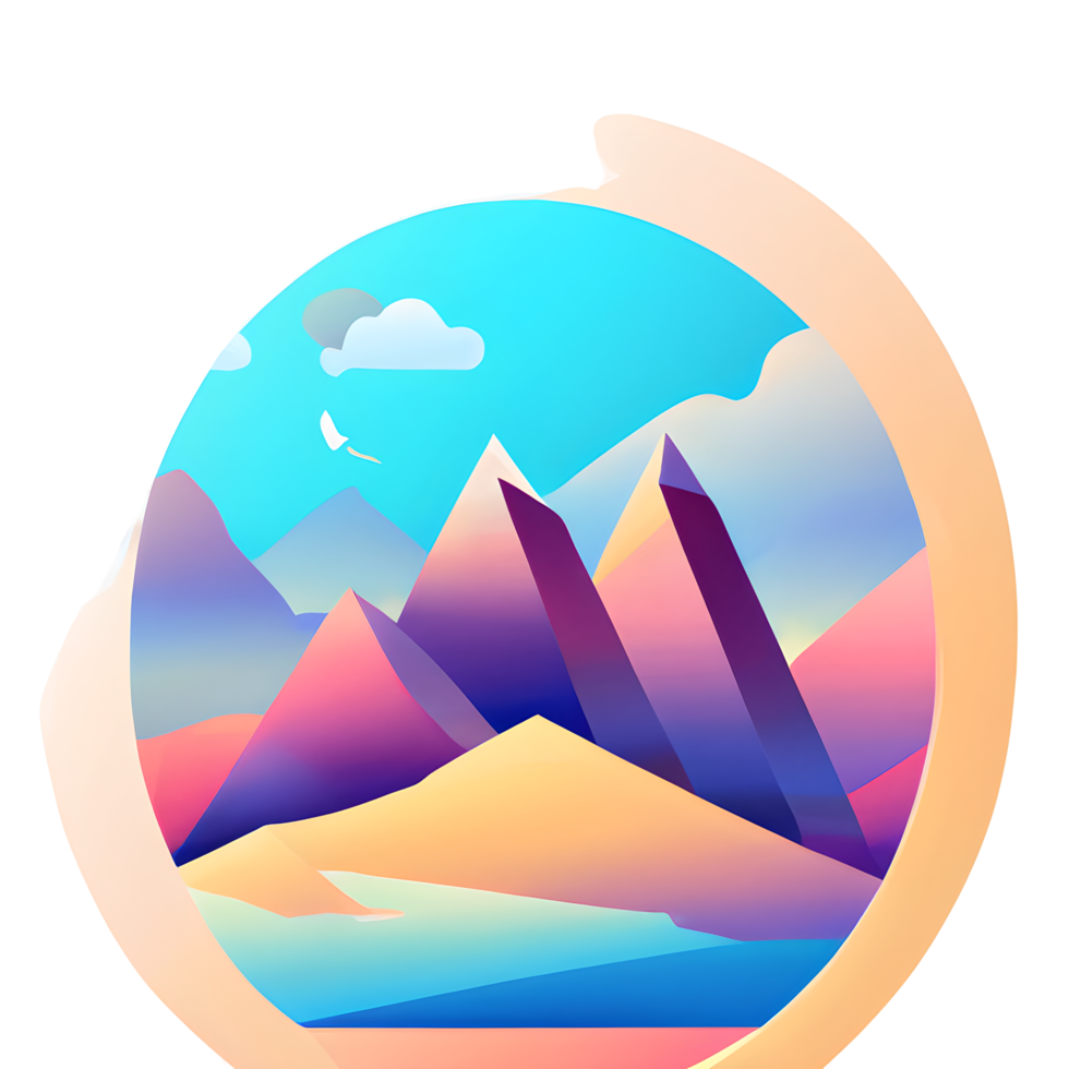 Montagne paysage pente badge png