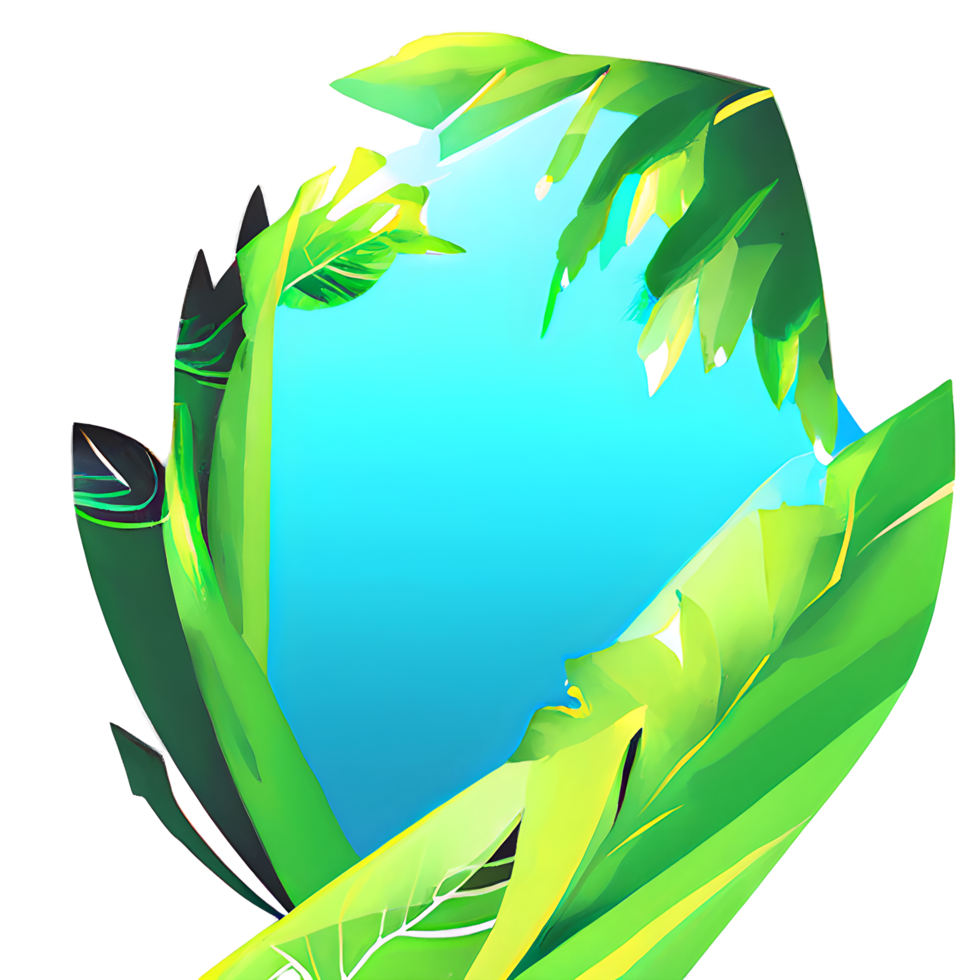 leaf tropical badge illustration png